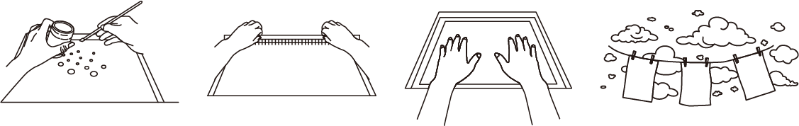 マーブリングの流れをイラストで説明