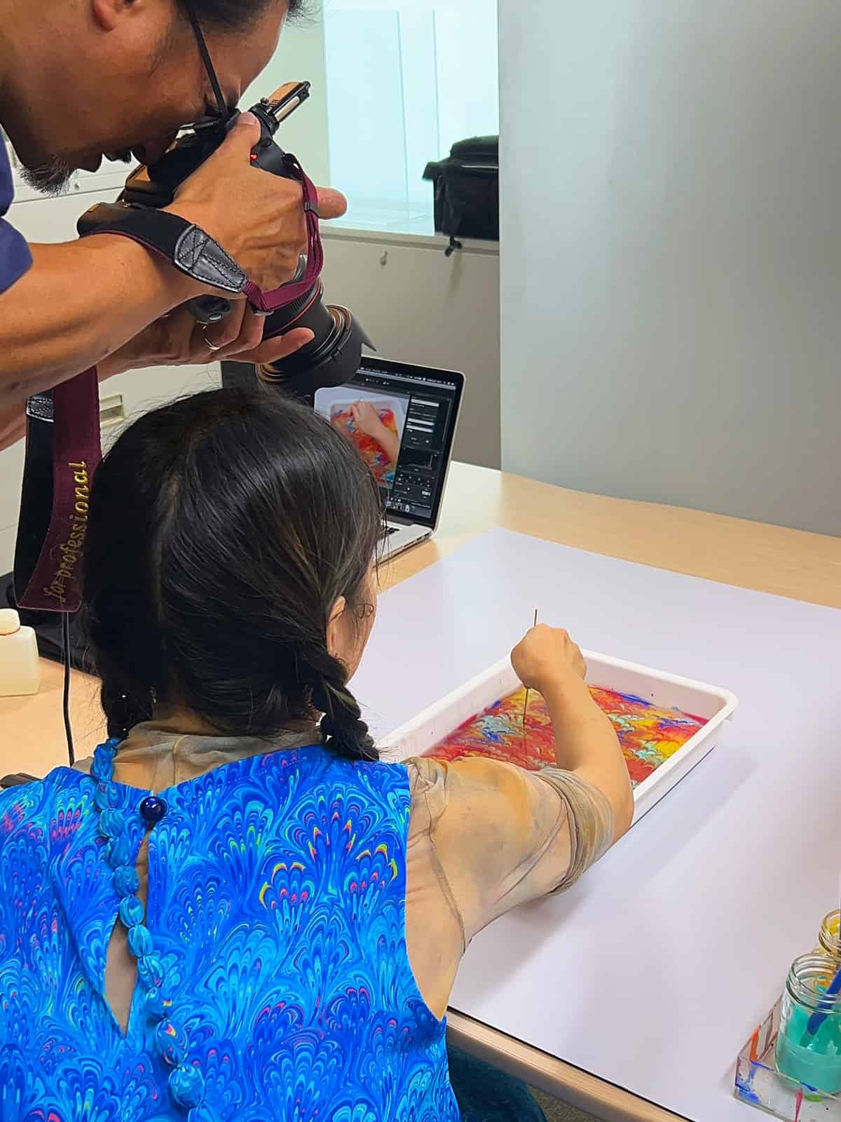 NHK出版『すてきにハンドメイド』1月号〜手芸で巡る世界旅〜 イタリアマーブリング串の入れ方撮影風景