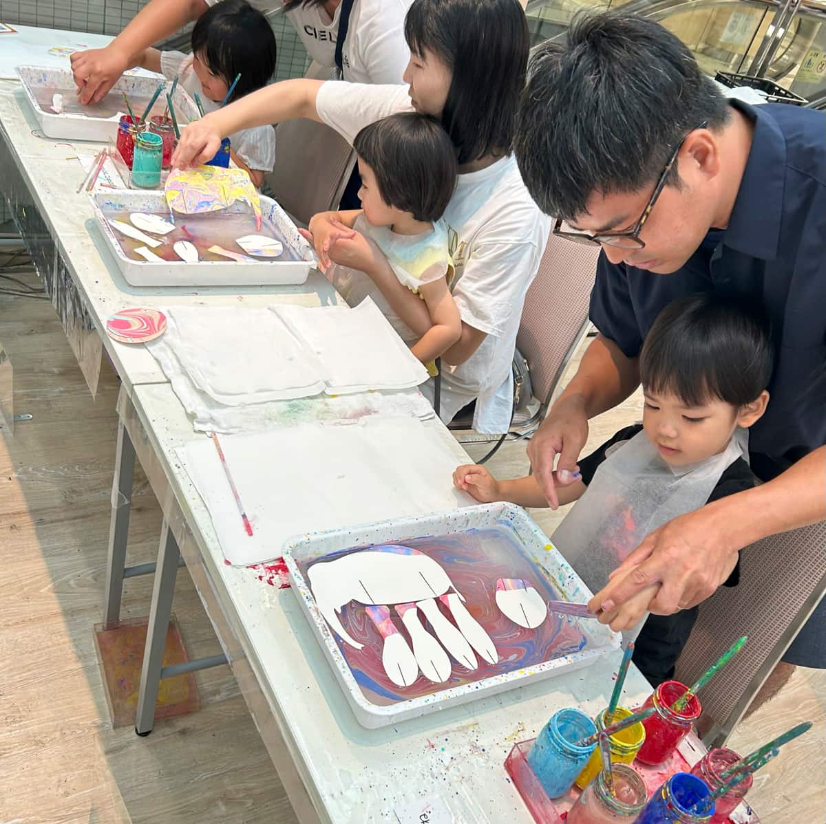 エリプラペーパーで立体アニマルをマーブリング